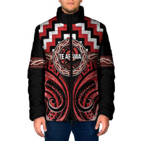 Aotearoa Te Arawa Personalised Padded Jacket Maori Iwi Poutama Puhoro Tattoo LT14 Men Red - Polynesian Pride