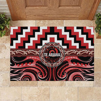 Aotearoa Te Arawa Rubber Doormat Maori Iwi Poutama Puhoro Tattoo LT14 Red - Polynesian Pride