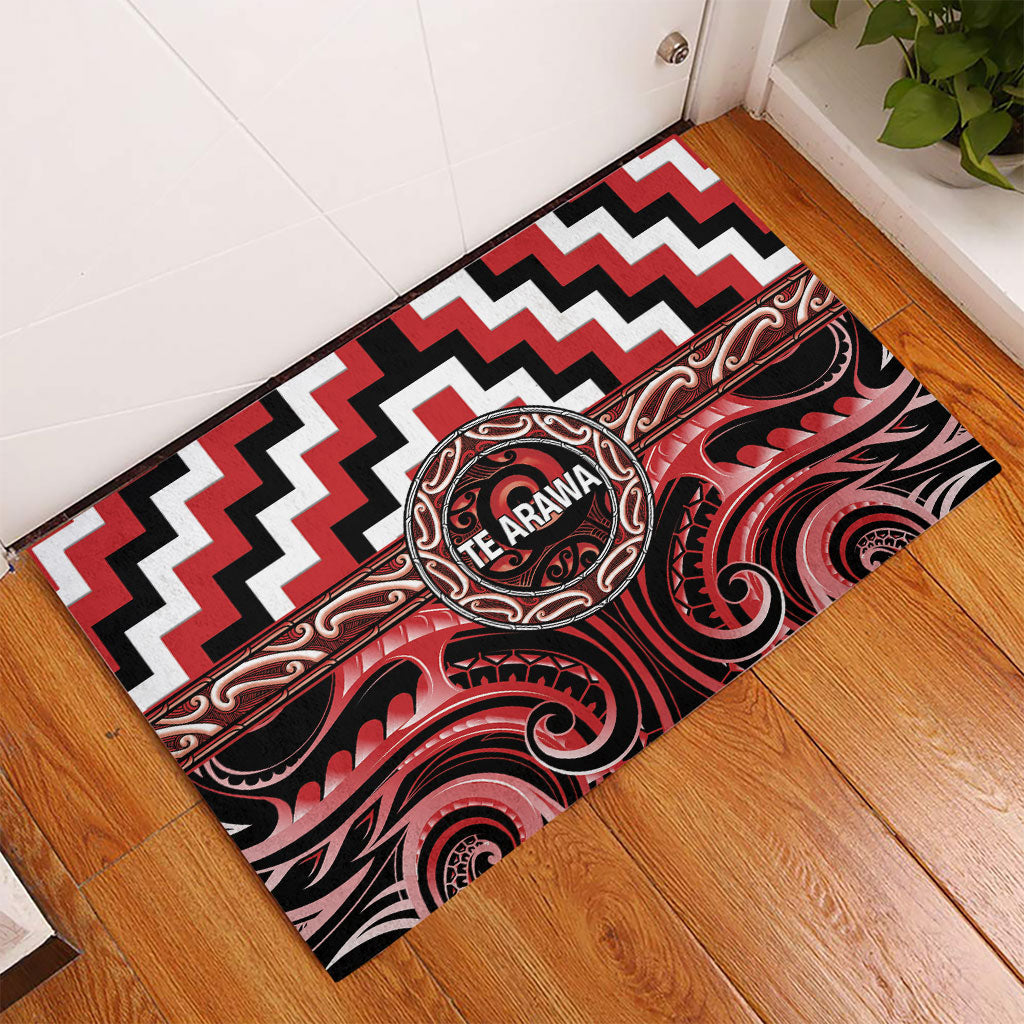 Aotearoa Te Arawa Rubber Doormat Maori Iwi Poutama Puhoro Tattoo LT14 - Polynesian Pride