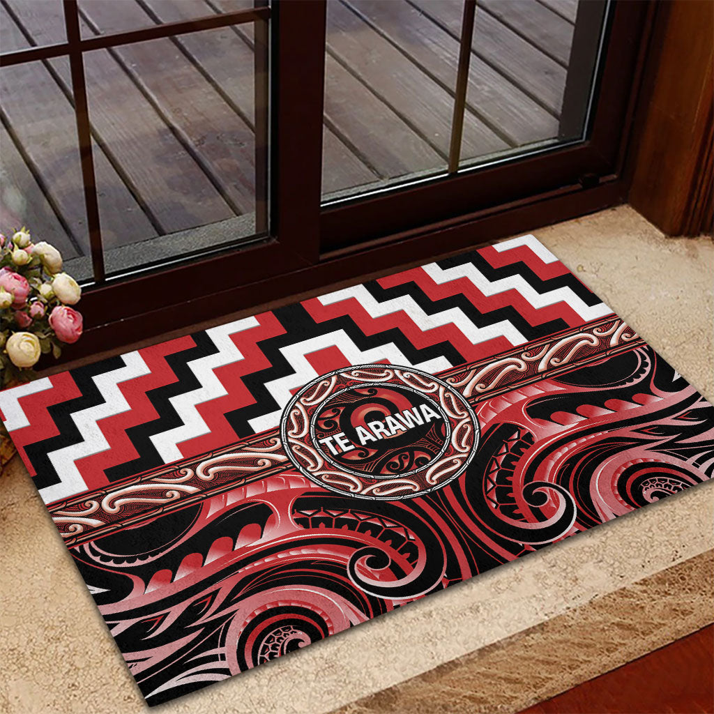 Aotearoa Te Arawa Rubber Doormat Maori Iwi Poutama Puhoro Tattoo LT14 - Polynesian Pride