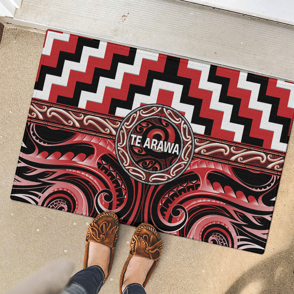 Aotearoa Te Arawa Rubber Doormat Maori Iwi Poutama Puhoro Tattoo LT14 - Polynesian Pride