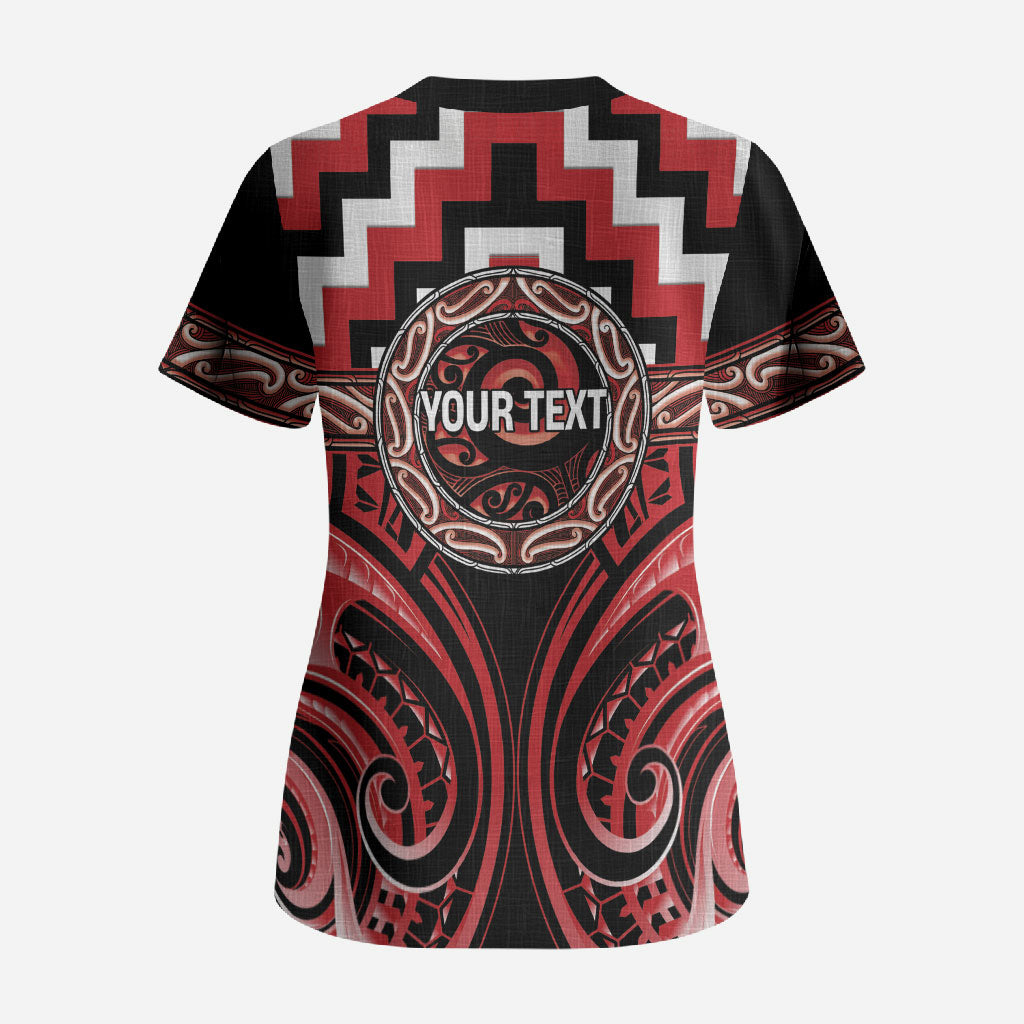 Aotearoa Te Arawa Personalised Scrub Top Maori Iwi Poutama Puhoro Tattoo LT14 - Polynesian Pride