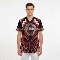 Aotearoa Te Arawa Personalised Scrub Top Maori Iwi Poutama Puhoro Tattoo LT14 - Polynesian Pride