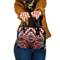 Aotearoa Te Arawa Shoulder Handbag Maori Iwi Poutama Puhoro Tattoo LT14 One Size Red - Polynesian Pride