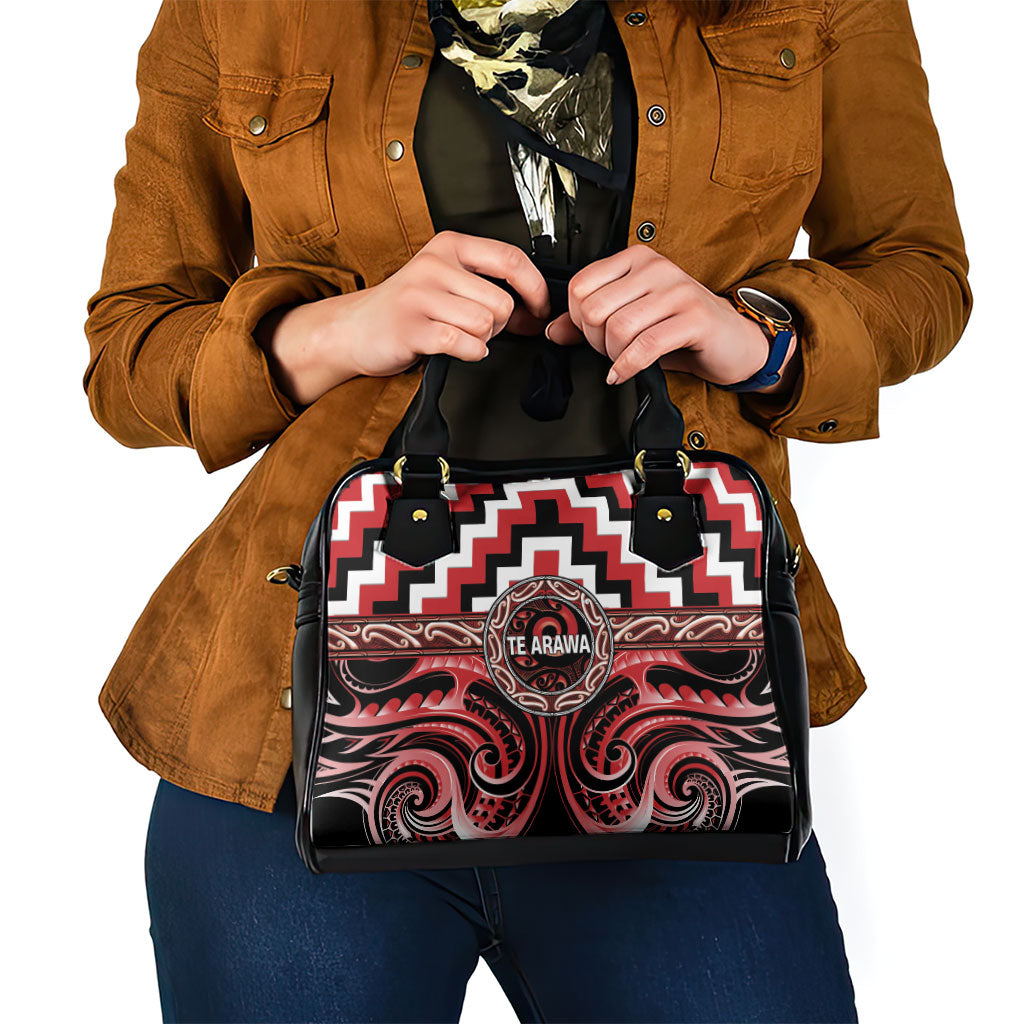 Aotearoa Te Arawa Shoulder Handbag Maori Iwi Poutama Puhoro Tattoo LT14 - Polynesian Pride