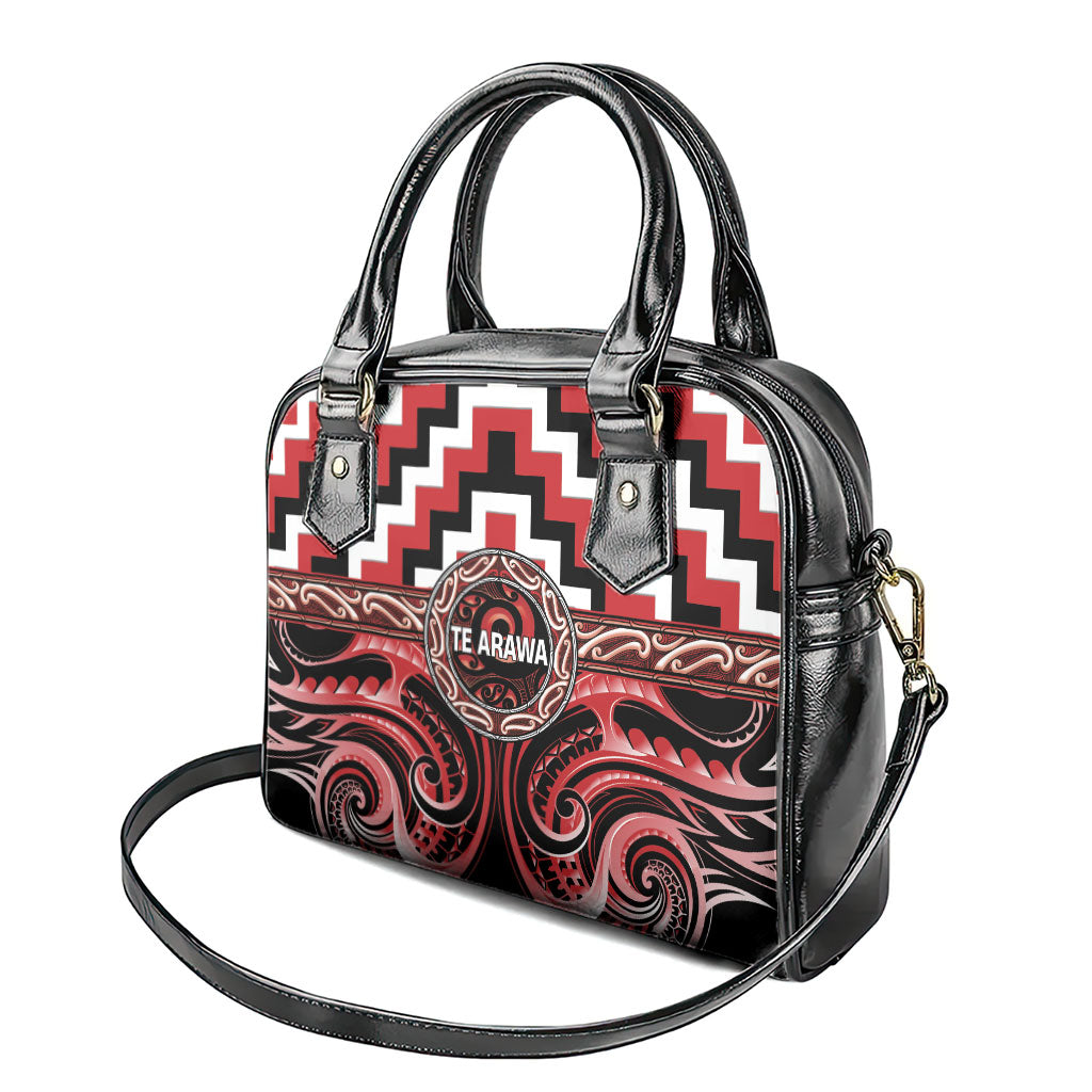 Aotearoa Te Arawa Shoulder Handbag Maori Iwi Poutama Puhoro Tattoo LT14 - Polynesian Pride
