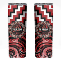 Aotearoa Te Arawa Personalised Skinny Tumbler Maori Iwi Poutama Puhoro Tattoo LT14 Red - Polynesian Pride