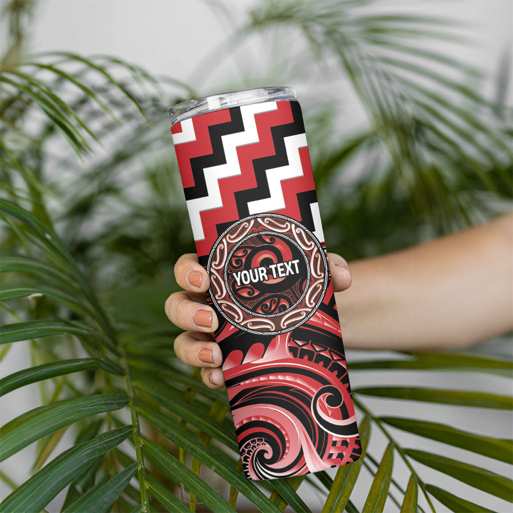 Aotearoa Te Arawa Personalised Skinny Tumbler Maori Iwi Poutama Puhoro Tattoo LT14 - Polynesian Pride