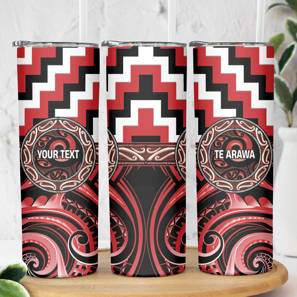 Aotearoa Te Arawa Personalised Skinny Tumbler Maori Iwi Poutama Puhoro Tattoo LT14 - Polynesian Pride