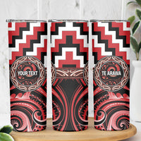 Aotearoa Te Arawa Personalised Skinny Tumbler Maori Iwi Poutama Puhoro Tattoo LT14 - Polynesian Pride