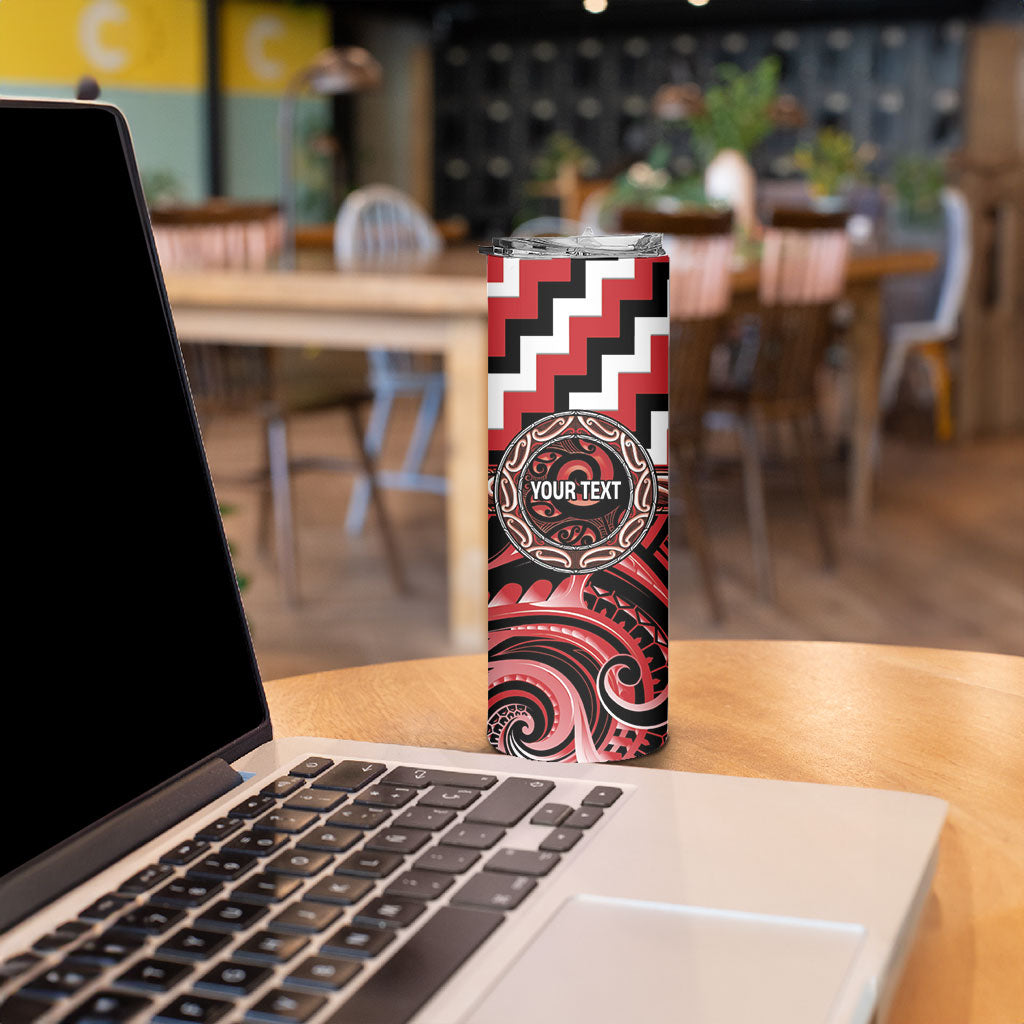 Aotearoa Te Arawa Personalised Skinny Tumbler Maori Iwi Poutama Puhoro Tattoo LT14 - Polynesian Pride