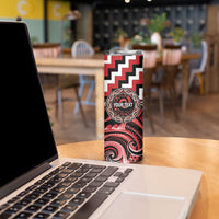 Aotearoa Te Arawa Personalised Skinny Tumbler Maori Iwi Poutama Puhoro Tattoo LT14 - Polynesian Pride