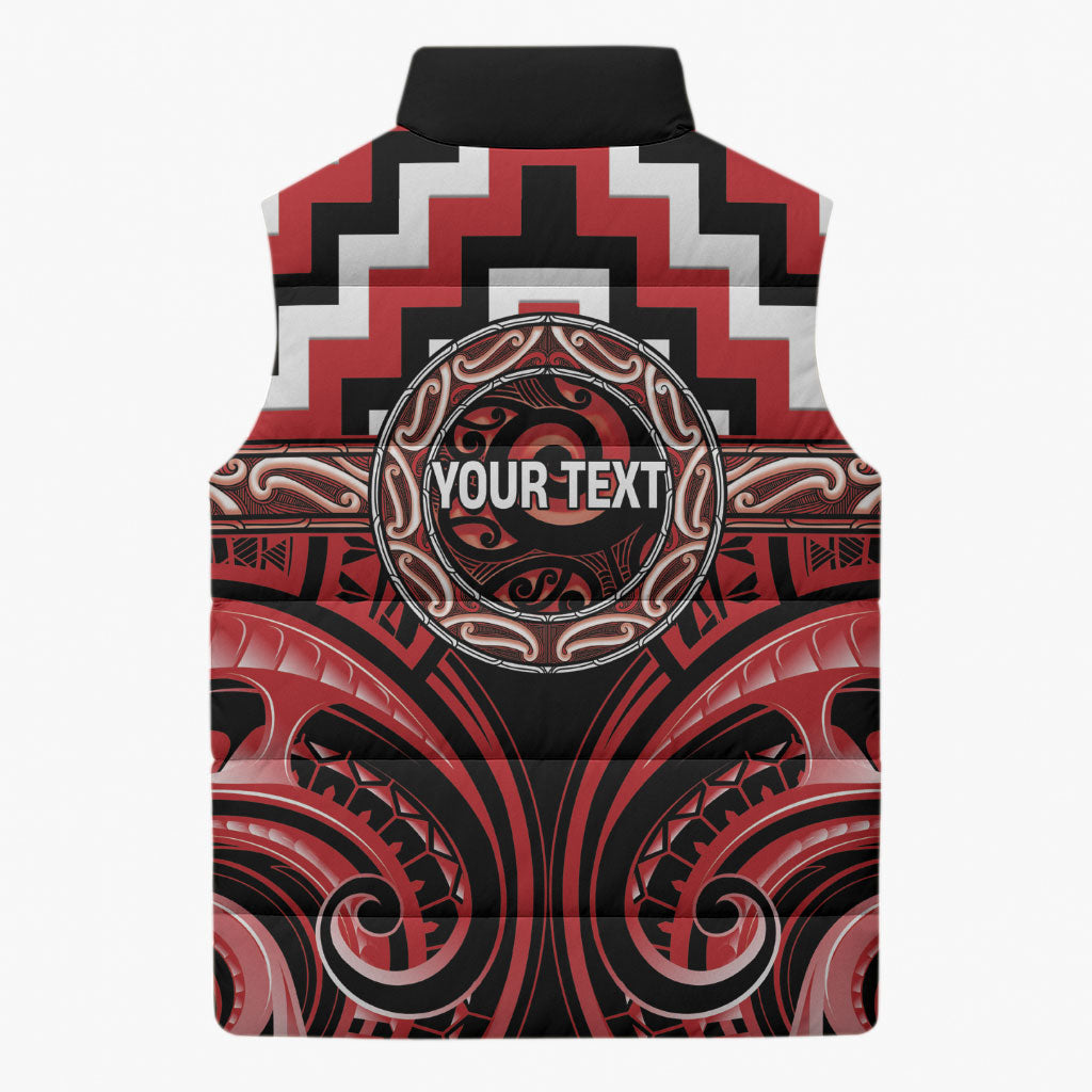 Aotearoa Te Arawa Personalised Sleeveless Puffer Jacket Maori Iwi Poutama Puhoro Tattoo LT14 - Polynesian Pride