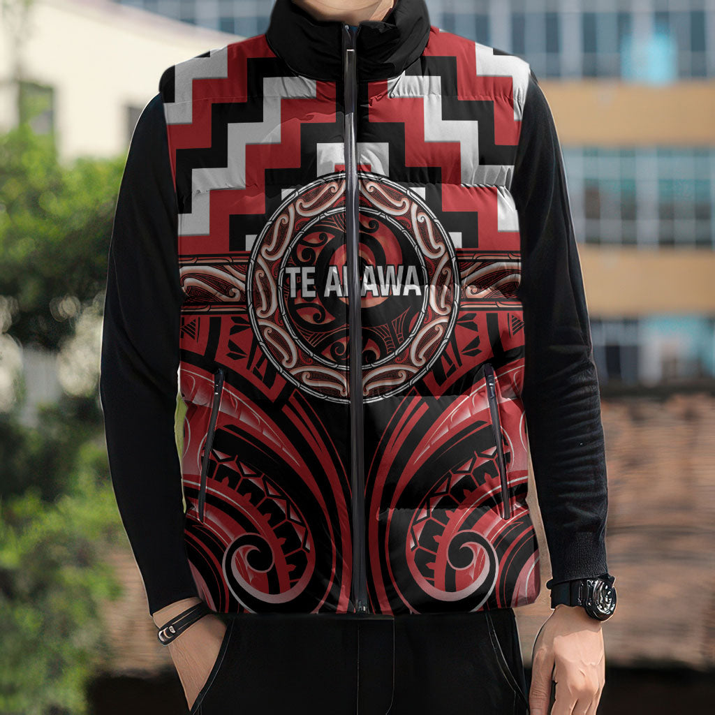 Aotearoa Te Arawa Personalised Sleeveless Puffer Jacket Maori Iwi Poutama Puhoro Tattoo LT14 - Polynesian Pride