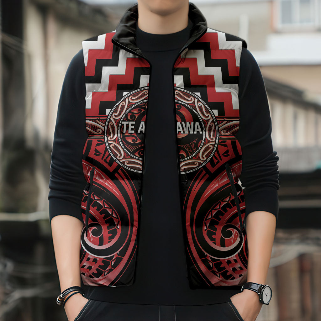 Aotearoa Te Arawa Personalised Sleeveless Puffer Jacket Maori Iwi Poutama Puhoro Tattoo LT14 - Polynesian Pride