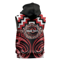 Aotearoa Te Arawa Personalised Sleeveless Zip Hoodie Maori Iwi Poutama Puhoro Tattoo LT14 - Polynesian Pride