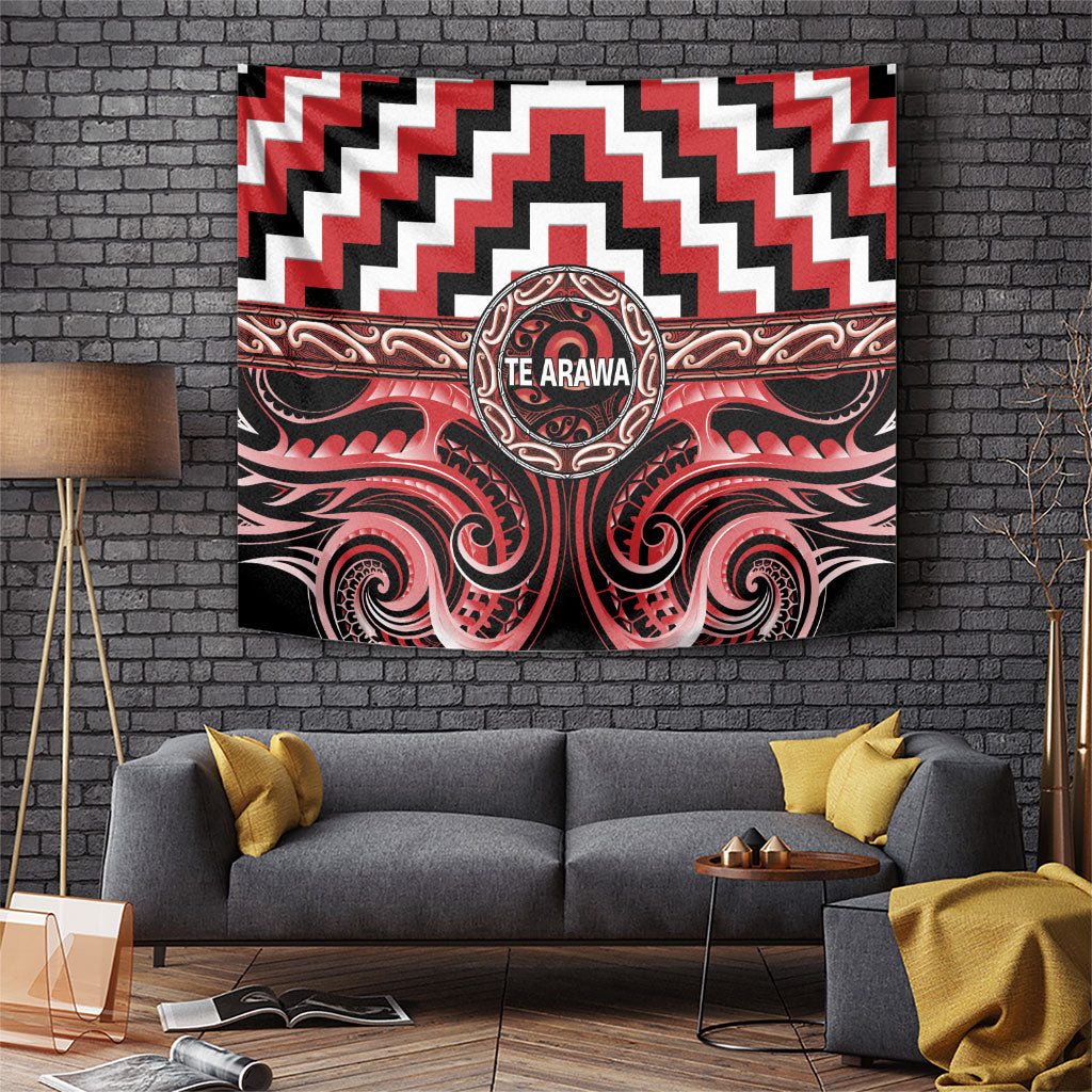 Aotearoa Te Arawa Tapestry Maori Iwi Poutama Puhoro Tattoo LT14 Red - Polynesian Pride