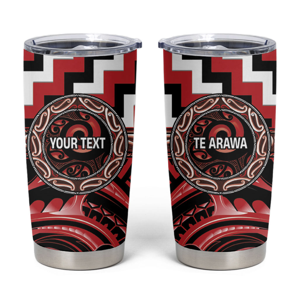 Aotearoa Te Arawa Personalised Tumbler Cup Maori Iwi Poutama Puhoro Tattoo LT14 Red - Polynesian Pride