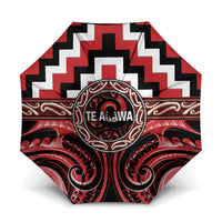 Aotearoa Te Arawa Umbrella Maori Iwi Poutama Puhoro Tattoo LT14 One Size Folded 11.42 inch Opened Diameter 37.4 inch Red - Polynesian Pride