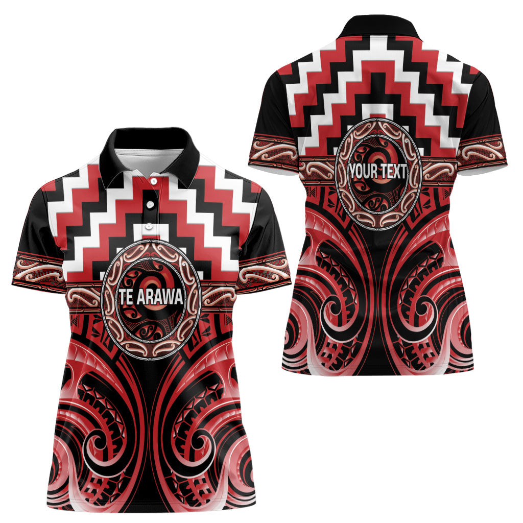 Aotearoa Te Arawa Personalised Women Polo Shirt Maori Iwi Poutama Puhoro Tattoo LT14 - Polynesian Pride