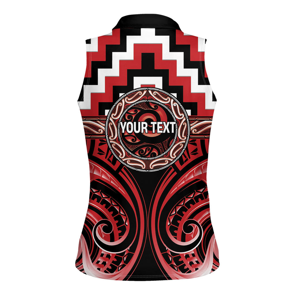 Aotearoa Te Arawa Personalised Women Sleeveless Polo Shirt Maori Iwi Poutama Puhoro Tattoo LT14 - Polynesian Pride
