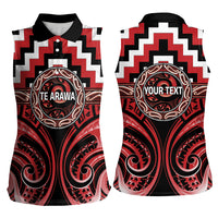 Aotearoa Te Arawa Personalised Women Sleeveless Polo Shirt Maori Iwi Poutama Puhoro Tattoo LT14 - Polynesian Pride