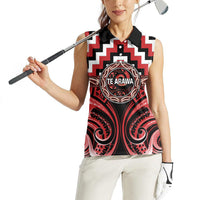 Aotearoa Te Arawa Personalised Women Sleeveless Polo Shirt Maori Iwi Poutama Puhoro Tattoo LT14 - Polynesian Pride