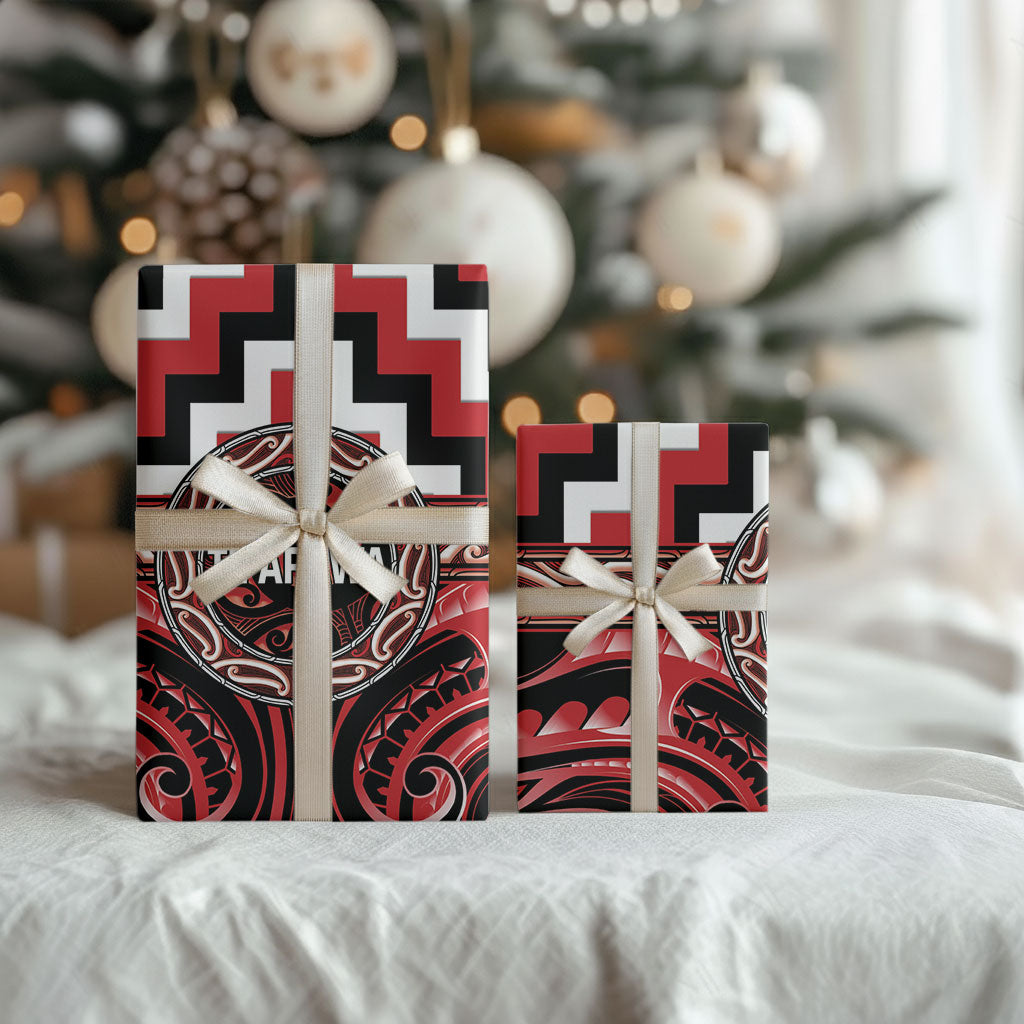 Aotearoa Te Arawa Wrapping Paper Maori Iwi Poutama Puhoro Tattoo LT14 - Polynesian Pride