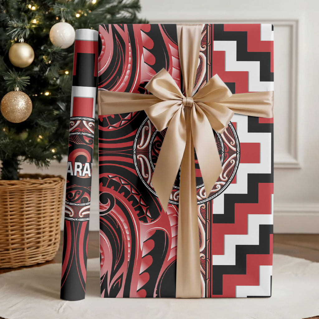 Aotearoa Te Arawa Wrapping Paper Maori Iwi Poutama Puhoro Tattoo LT14 - Polynesian Pride