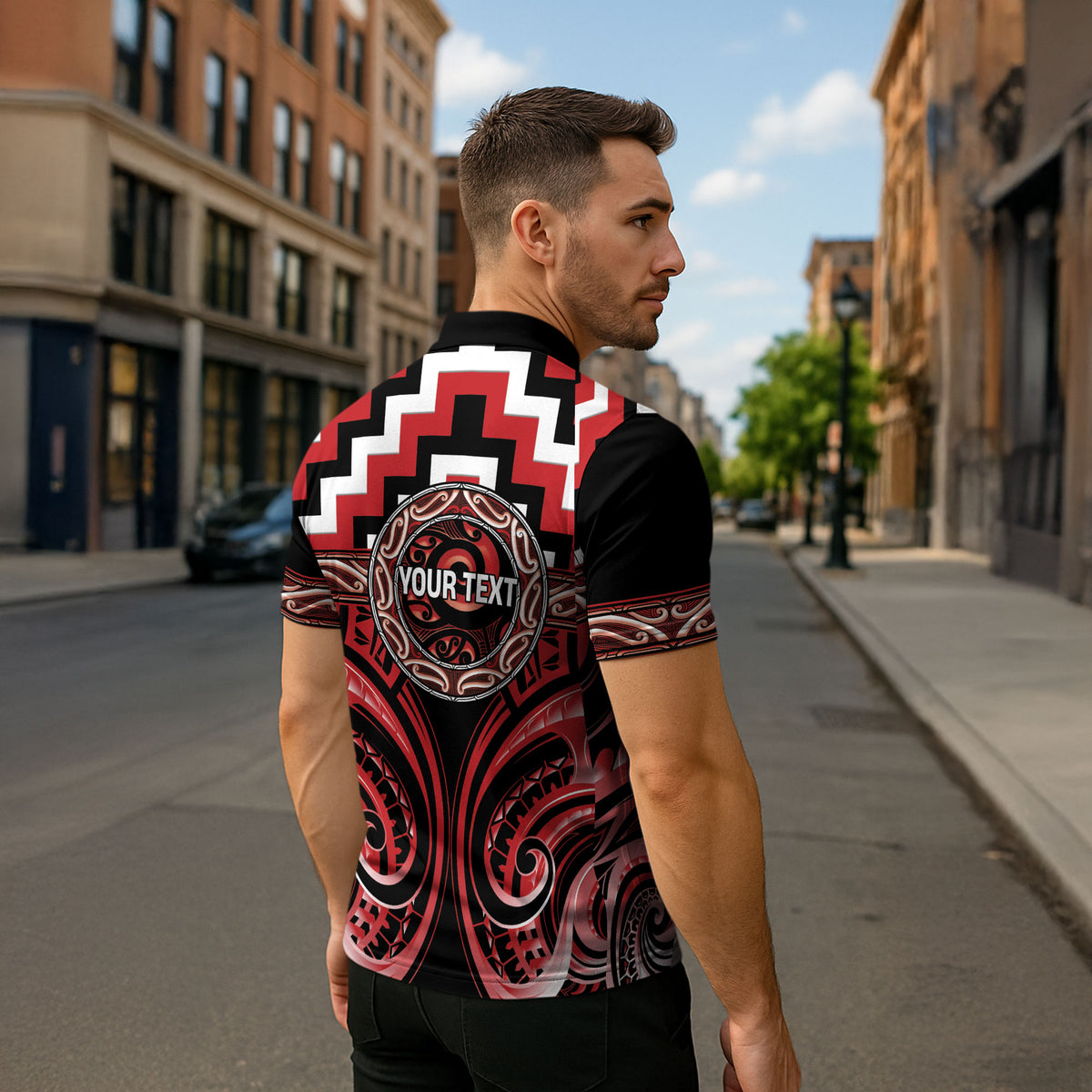Aotearoa Te Arawa Personalised Zipper Polo Shirt Maori Iwi Poutama Puhoro Tattoo LT14 - Polynesian Pride