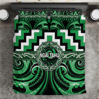 Aotearoa Ngai Tahu Bedding Set Maori Iwi Poutama Puhoro Tattoo LT14 Green - Polynesian Pride