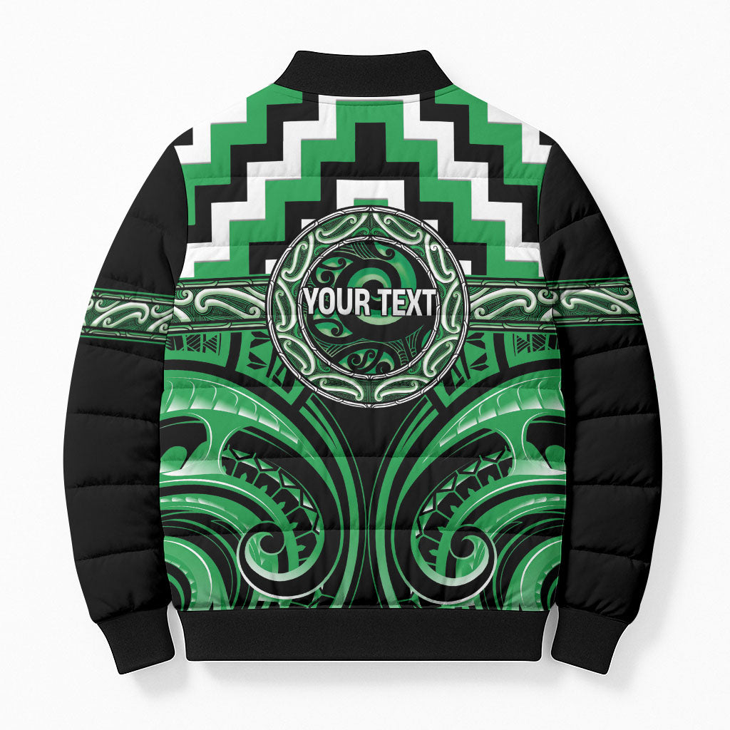 Aotearoa Ngai Tahu Personalised Bomber Puffer Jacket Maori Iwi Poutama Puhoro Tattoo LT14 - Polynesian Pride