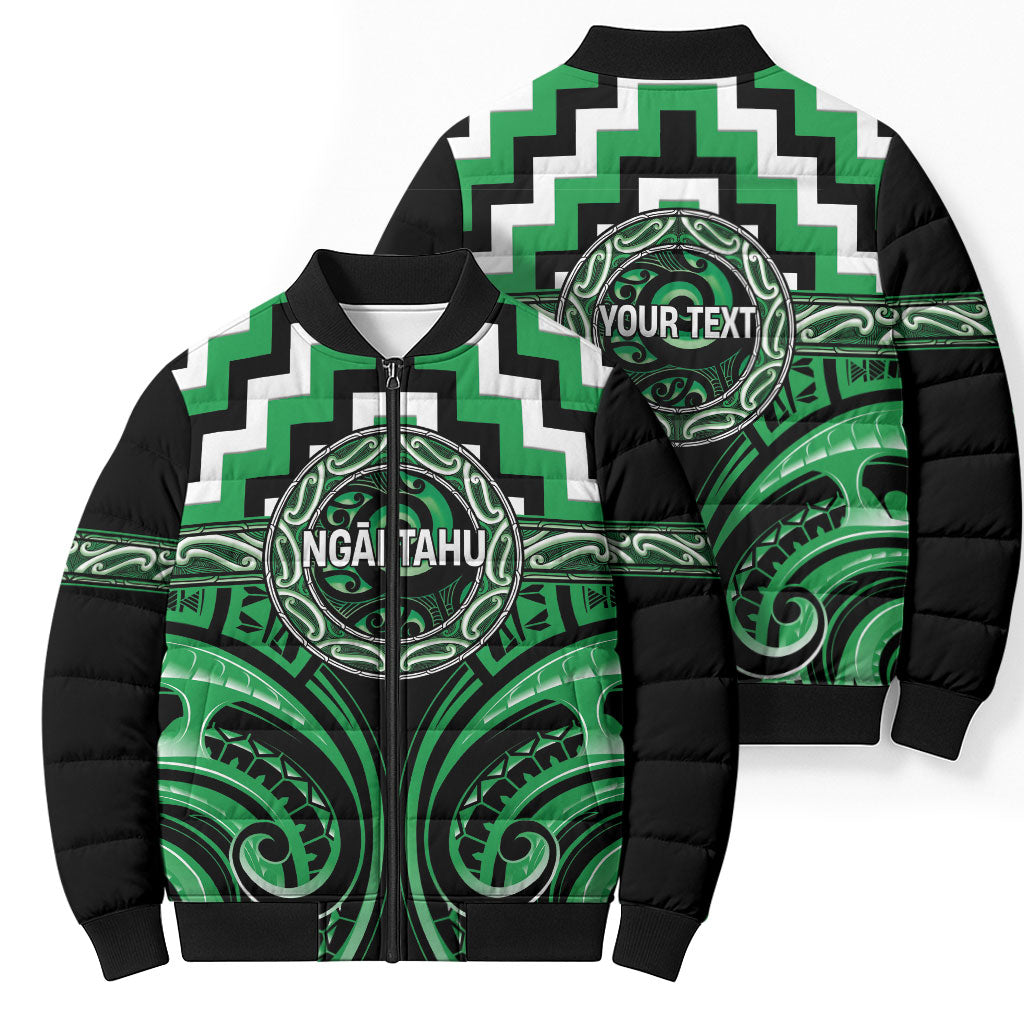 Aotearoa Ngai Tahu Personalised Bomber Puffer Jacket Maori Iwi Poutama Puhoro Tattoo LT14 - Polynesian Pride