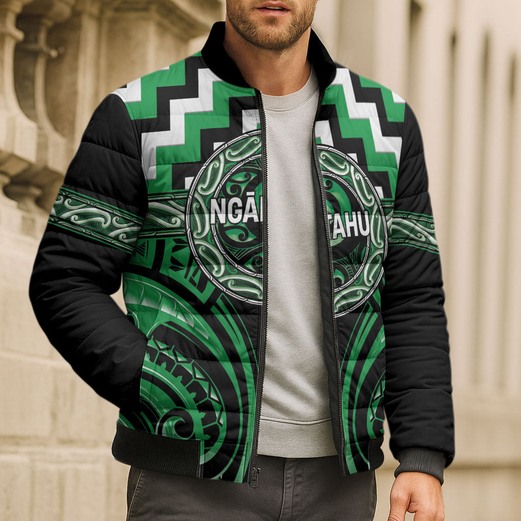 Aotearoa Ngai Tahu Personalised Bomber Puffer Jacket Maori Iwi Poutama Puhoro Tattoo LT14 - Polynesian Pride