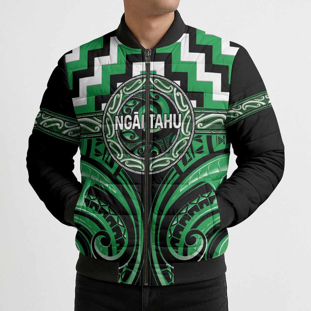 Aotearoa Ngai Tahu Personalised Bomber Puffer Jacket Maori Iwi Poutama Puhoro Tattoo LT14 - Polynesian Pride
