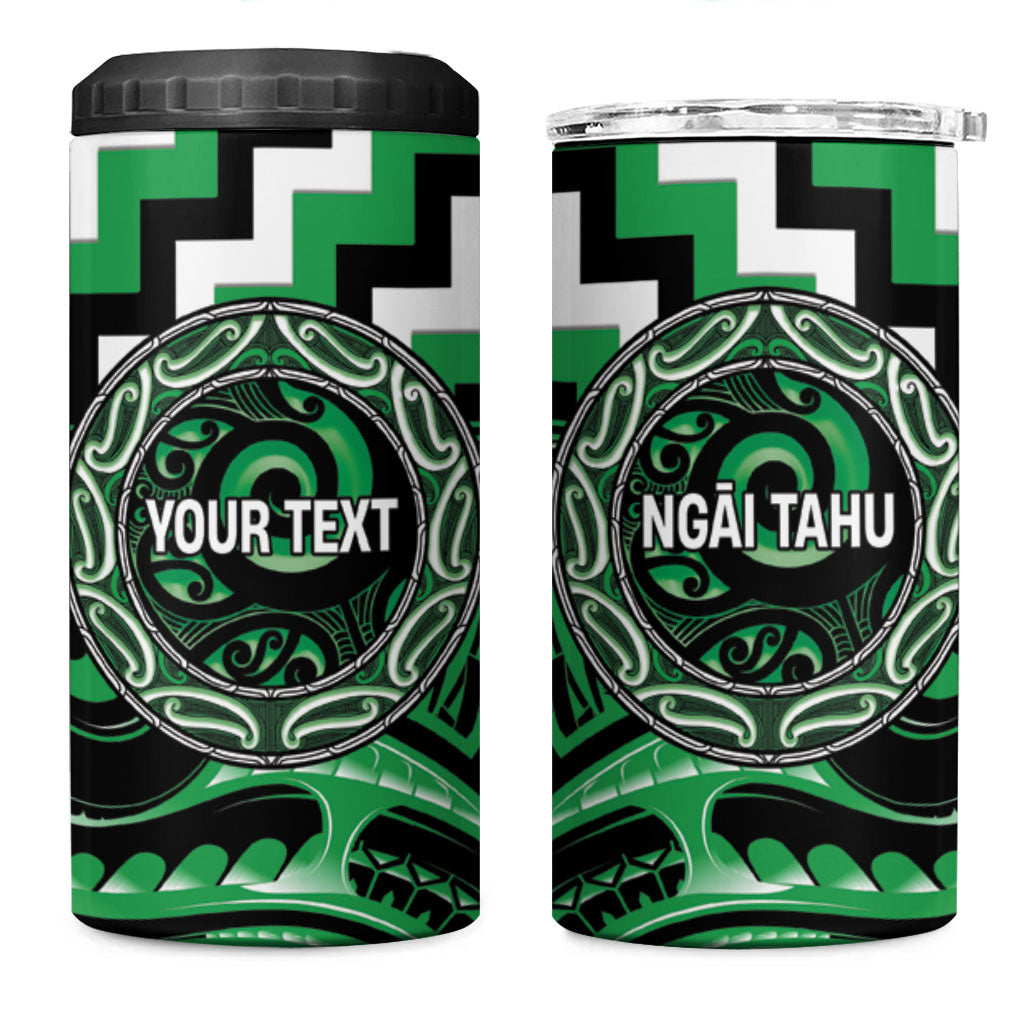 Aotearoa Ngai Tahu Personalised 4 in 1 Can Cooler Tumbler Maori Iwi Poutama Puhoro Tattoo LT14 One Size: 16 oz Green - Polynesian Pride