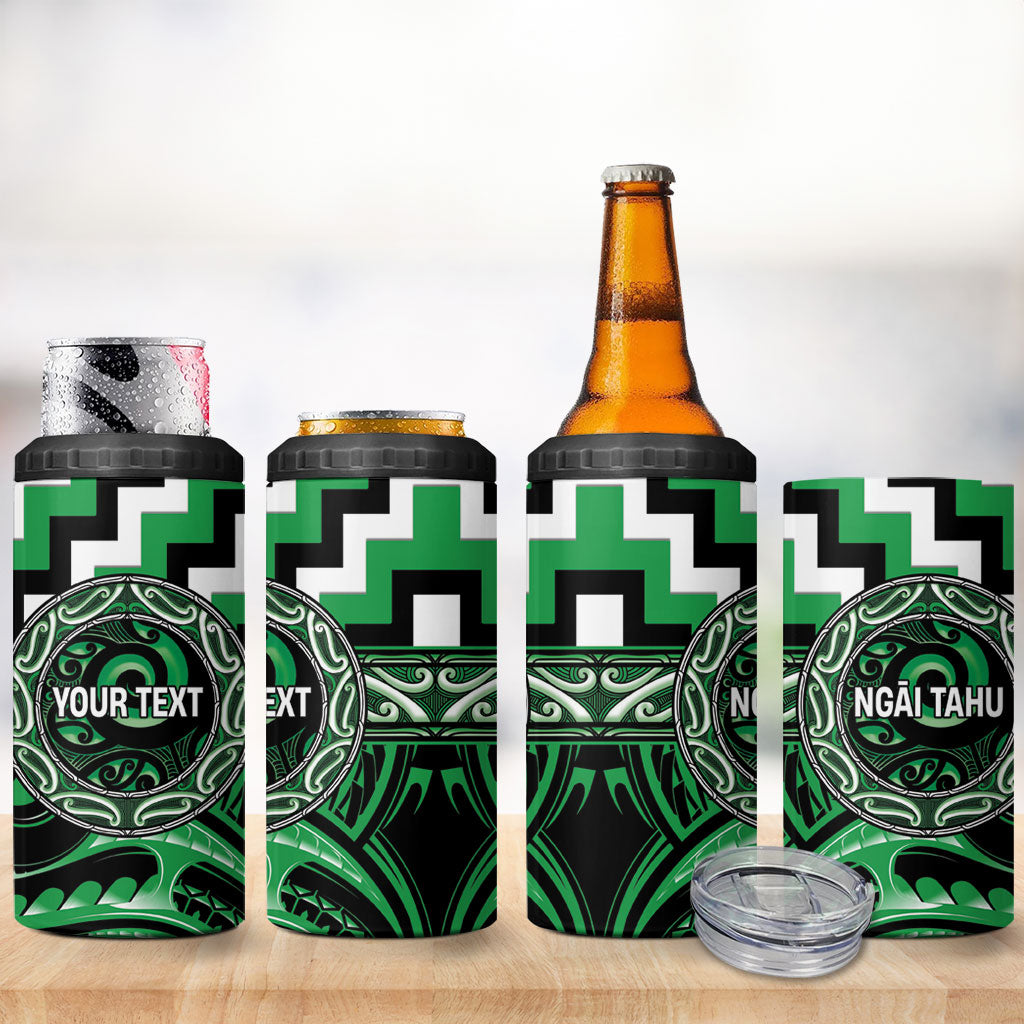 Aotearoa Ngai Tahu Personalised 4 in 1 Can Cooler Tumbler Maori Iwi Poutama Puhoro Tattoo LT14 - Polynesian Pride