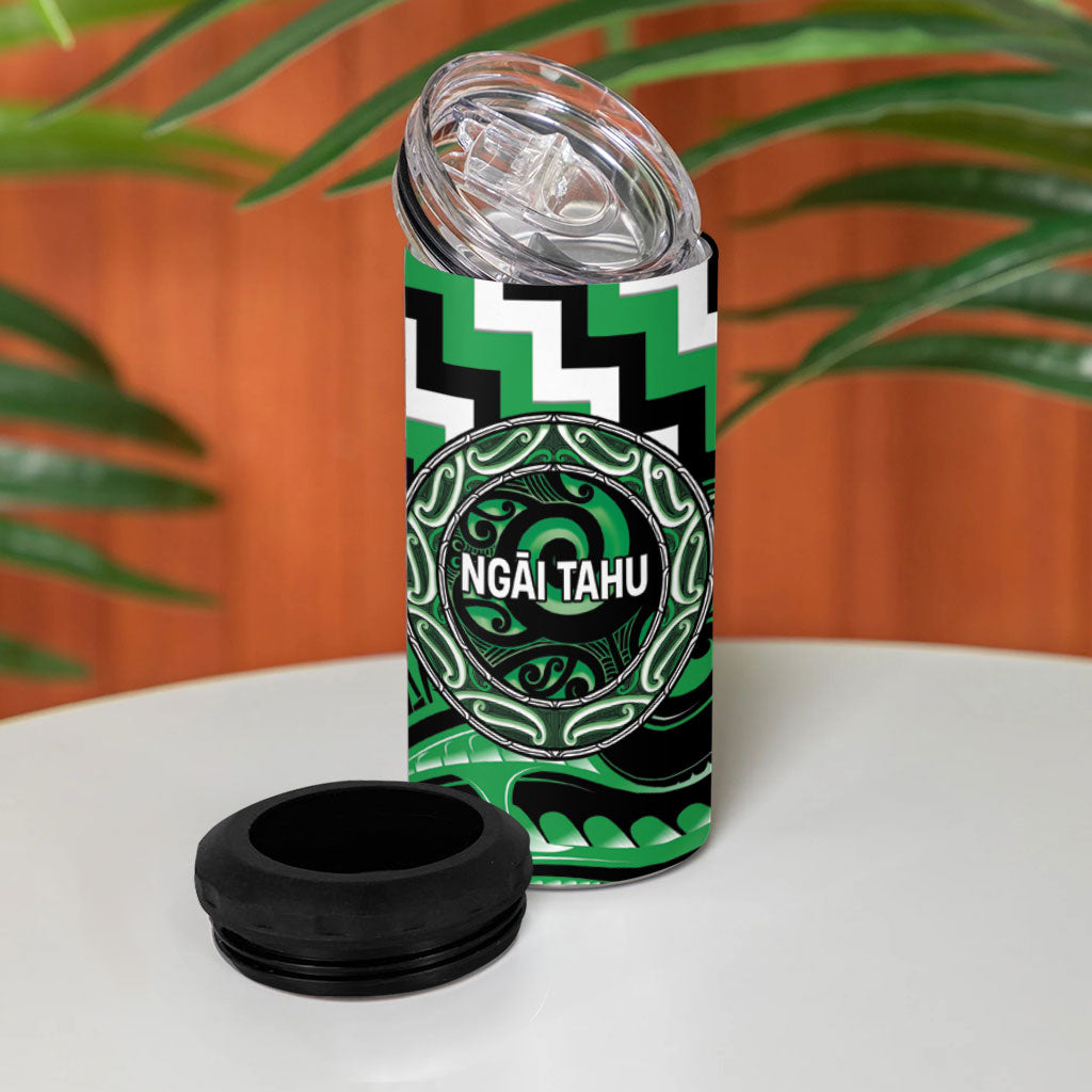 Aotearoa Ngai Tahu Personalised 4 in 1 Can Cooler Tumbler Maori Iwi Poutama Puhoro Tattoo LT14 - Polynesian Pride