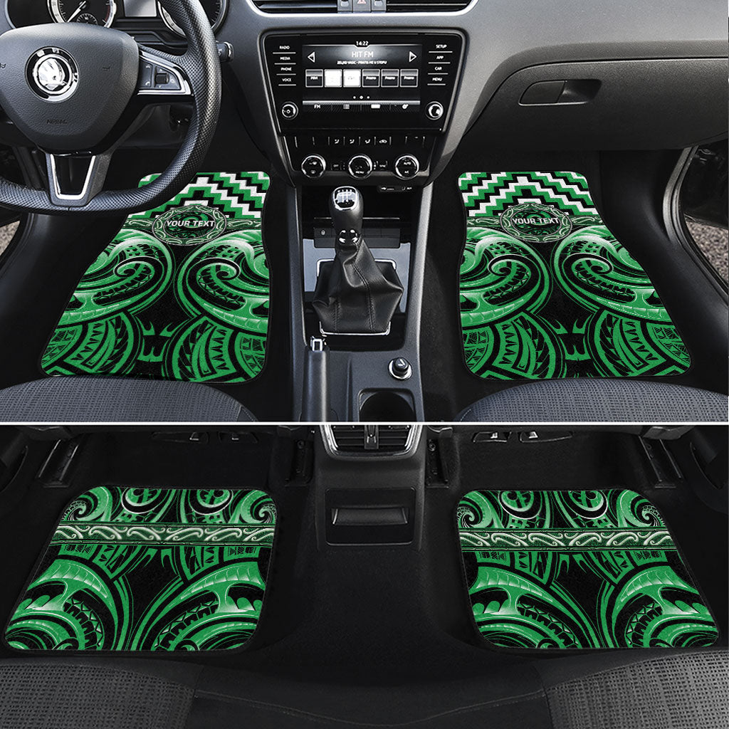 Aotearoa Ngai Tahu Personalised Car Mats Maori Iwi Poutama Puhoro Tattoo LT14 Set 4pcs Green - Polynesian Pride