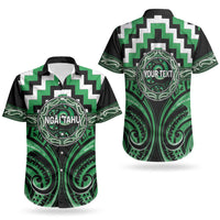 Aotearoa Ngai Tahu Personalised Couples Matching Off Shoulder Maxi Dress and Hawaiian Shirt Maori Iwi Poutama Puhoro Tattoo LT14 - Polynesian Pride