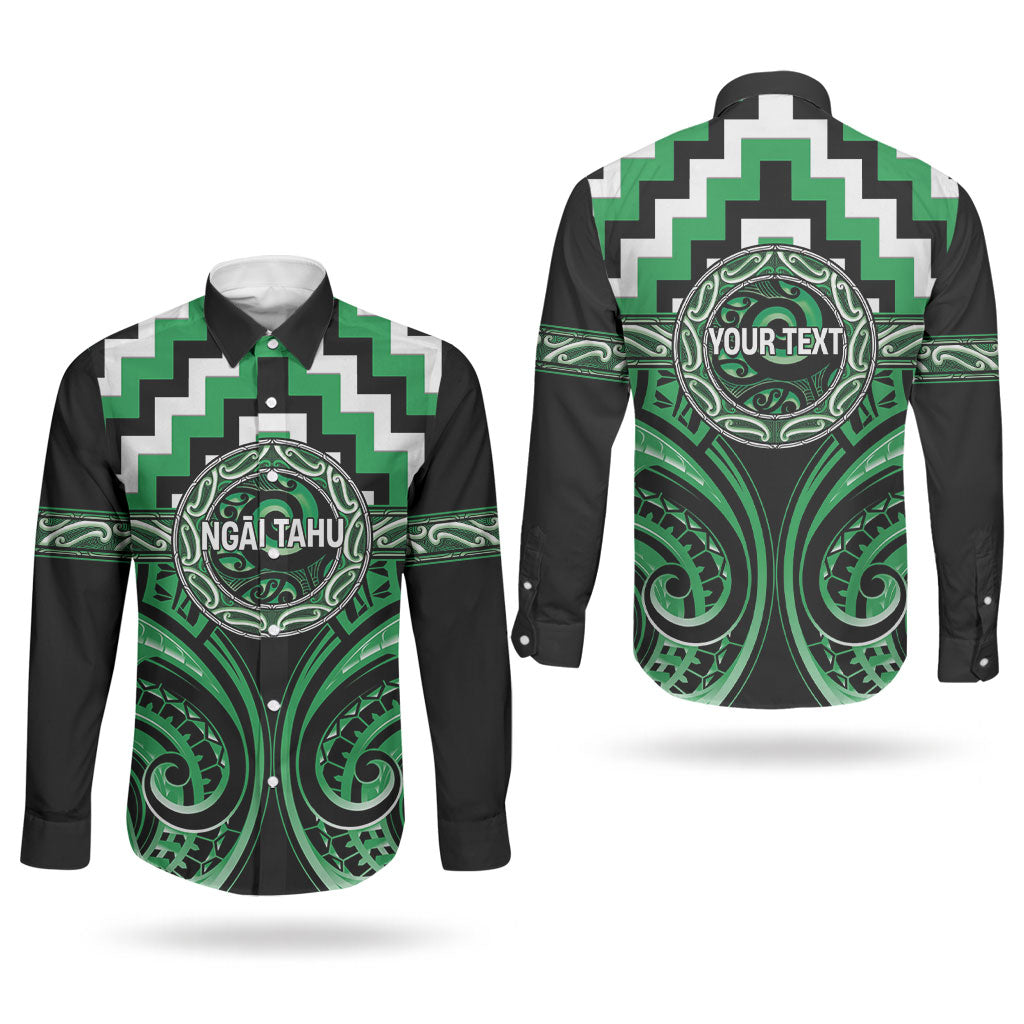 Aotearoa Ngai Tahu Personalised Couples Matching Off Shoulder Short Dress and Long Sleeve Button Shirt Maori Iwi Poutama Puhoro Tattoo LT14 - Polynesian Pride