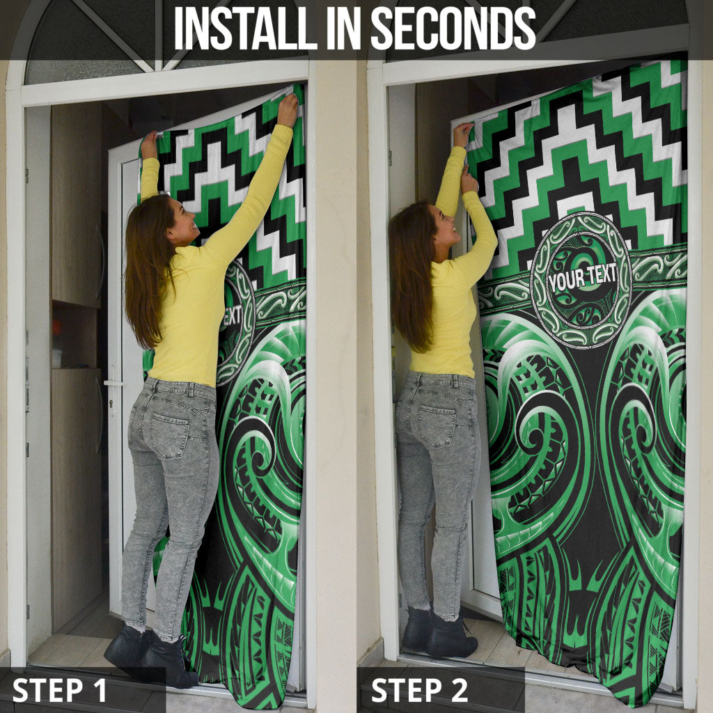 Aotearoa Ngai Tahu Personalised Door Cover Maori Iwi Poutama Puhoro Tattoo LT14 - Polynesian Pride