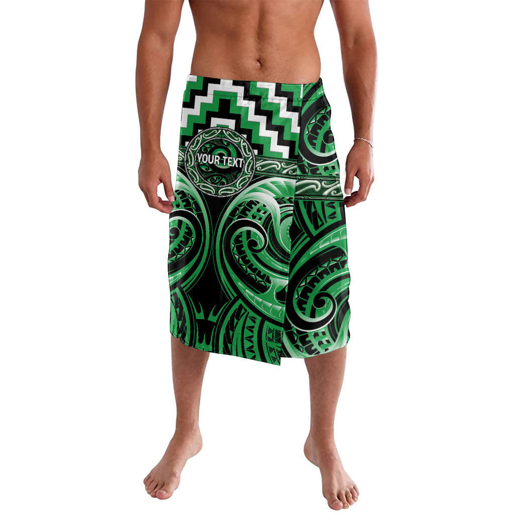 Aotearoa Ngai Tahu Personalised Lavalava Maori Iwi Poutama Puhoro Tattoo LT14 Green - Polynesian Pride
