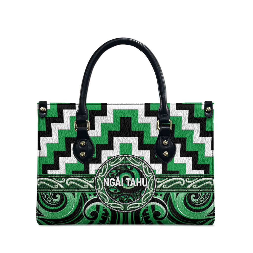 Aotearoa Ngai Tahu Leather Bag Maori Iwi Poutama Puhoro Tattoo LT14 - Polynesian Pride