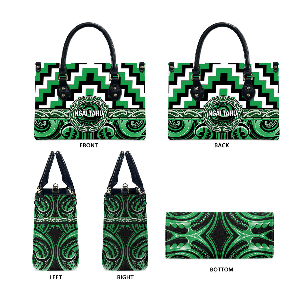 Aotearoa Ngai Tahu Leather Bag Maori Iwi Poutama Puhoro Tattoo LT14 - Polynesian Pride