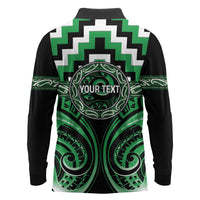 Aotearoa Ngai Tahu Personalised Long Sleeve Polo Shirt Maori Iwi Poutama Puhoro Tattoo LT14 - Polynesian Pride