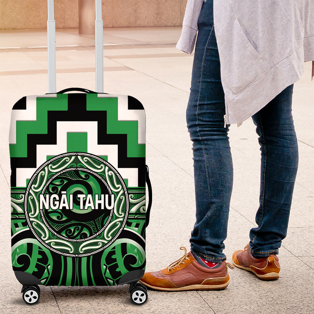 Aotearoa Ngai Tahu Luggage Cover Maori Iwi Poutama Puhoro Tattoo LT14 Green - Polynesian Pride