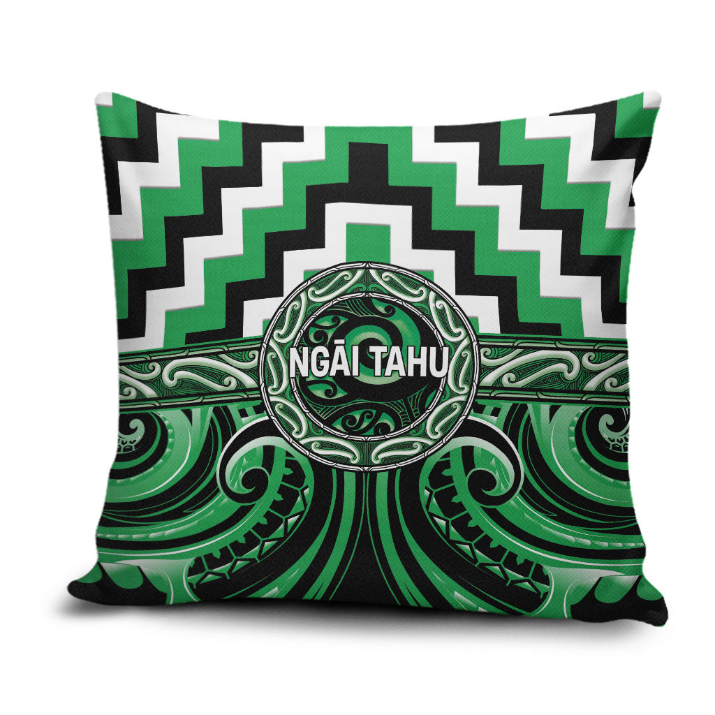 Aotearoa Ngai Tahu Pillow Cover Maori Iwi Poutama Puhoro Tattoo LT14 Green - Polynesian Pride
