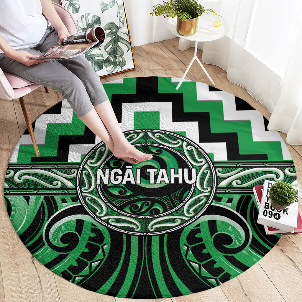 Aotearoa Ngai Tahu Round Carpet Maori Iwi Poutama Puhoro Tattoo LT14 - Polynesian Pride