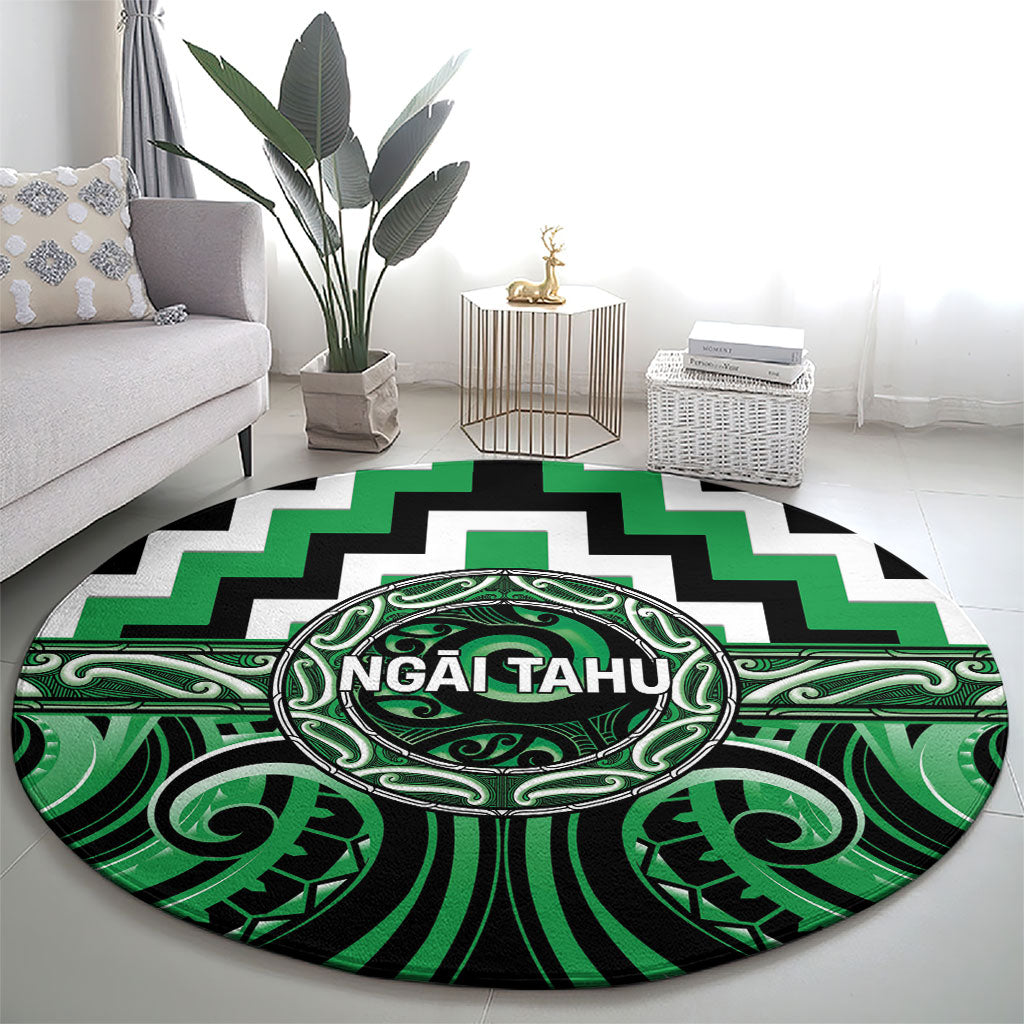 Aotearoa Ngai Tahu Round Carpet Maori Iwi Poutama Puhoro Tattoo LT14 - Polynesian Pride